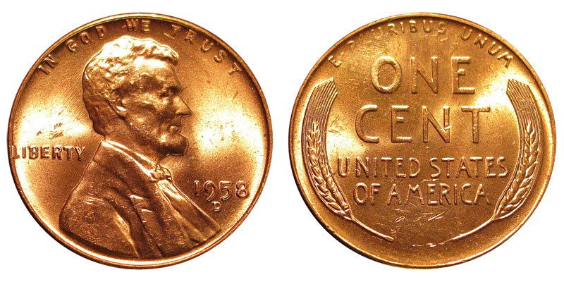 1958 D Lincoln Wheat Cent Bronze Composite Penny Value And Prices