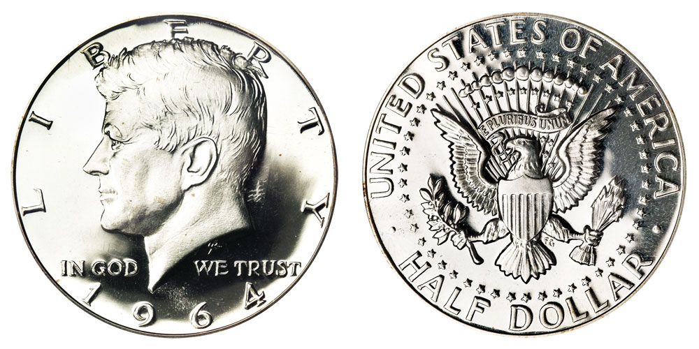1964 Kennedy Half Dollars 90 Silver Composition Value And Prices