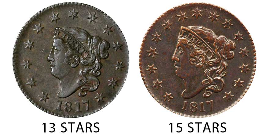 1817 Coronet Liberty Head Large Cent 13 Stars Matron Early Copper