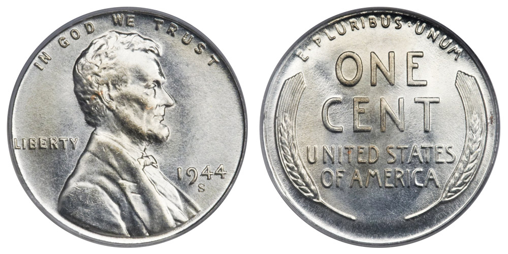 1944 steel wheat penny - worth $110 334