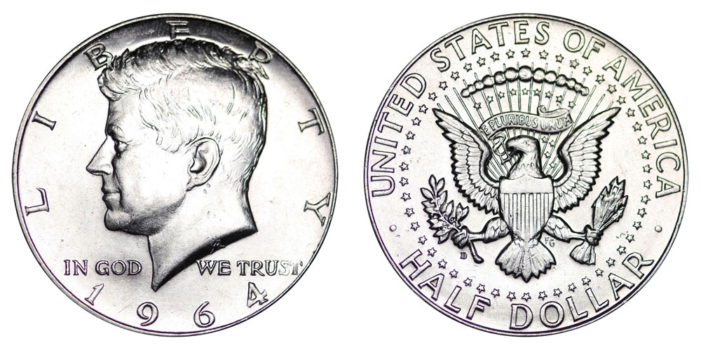 1964 D Kennedy Silver Half Dollar 90 Silver Coin Value Prices Photos Info