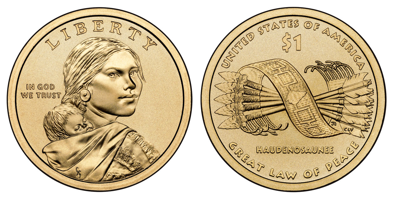 2010 P Native American Sacagawea Dollars Great Law Of Peace Native American Dollars Personal Collections