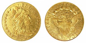 <b>1797 Turban Head Gold $5 Half Eagle: 7 Over 5
