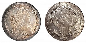 <b>1799 Draped Bust Silver Dollar: Irregular Date - 13 Star Reverse