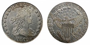 <b>1803 Draped Bust Silver Dollar: Large 3