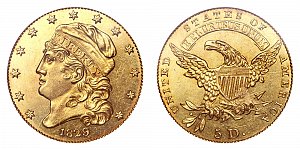 <b>1829 Capped Bust Gold $5 Half Eagle: Small Date