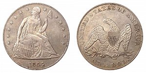 <b>1844 Seated Liberty Silver Dollar