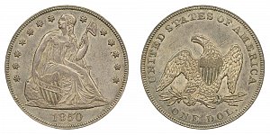 <b>1850 Seated Liberty Silver Dollar