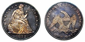 <b>1852 Seated Liberty Silver Dollar: Original