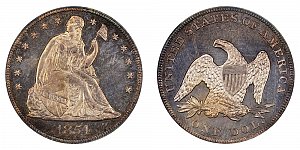 <b>1854 Seated Liberty Silver Dollar