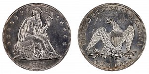 <b>1857 Seated Liberty Silver Dollar