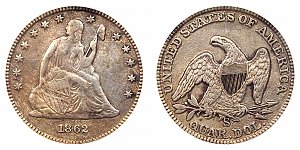 <b>1862-S Seated Liberty Quarter