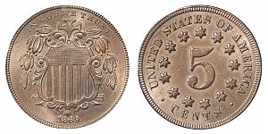 <b>1869 Shield Nickel