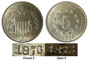 <b>1873 Shield Nickel: Closed 3