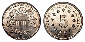 <b>1877 Shield Nickel: Proof Only