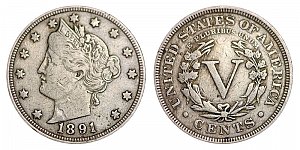 <b>1891 Liberty Nickel