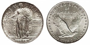 <b>1916 Standing Liberty Quarter