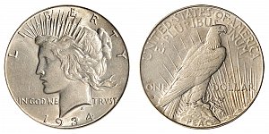 <b>1934-S Peace Silver Dollar