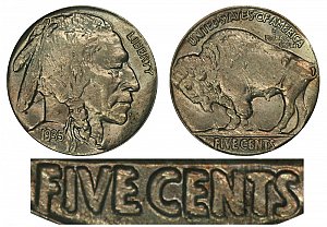 <b>1935 Buffalo Nickel: Doubled Die Reverse