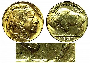 <b>1937-D Buffalo Nickel: 3 Legs