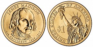 2007 James Madison Presidential Dollar Coin