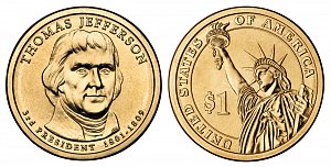 2007 Thomas Jefferson Presidential Dollar Coin