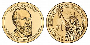 2011 James A. Garfield Presidential Dollar Coin