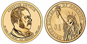 2012 Chester A. Arthur Presidential Dollar Coin