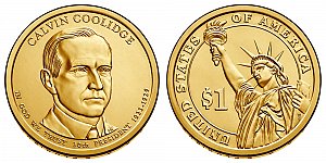 2014 Calvin Coolidge Presidential Dollar Coin Design