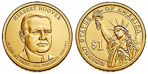 2014 Herbert Hoover Presidential Dollar Coin Design