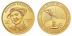 2014 Eleanor Roosevelt First Spouse Gold Coin