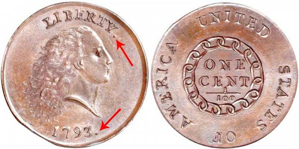 1793 Flowing Hair Large Cent Penny Varieties 