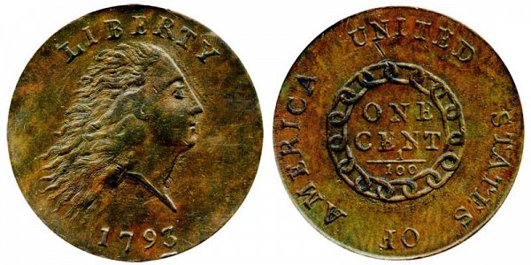 1793 Without Periods Flowing Hair Large Cent
