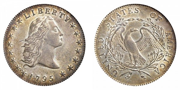 1795 Flowing Hair Silver Dollar - 3 Leaves