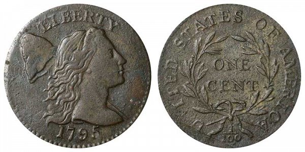 1795 Liberty Cap Large Cent Penny - Plain Edge 