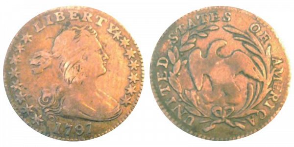 1797 Draped Bust Half Dime - 15 Stars 