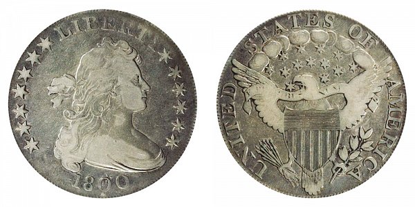 1800 Draped Bust Silver Dollar - Dotted Date