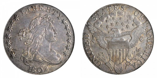 1802 Draped Bust Silver Dollar - Narrow Normal Date 