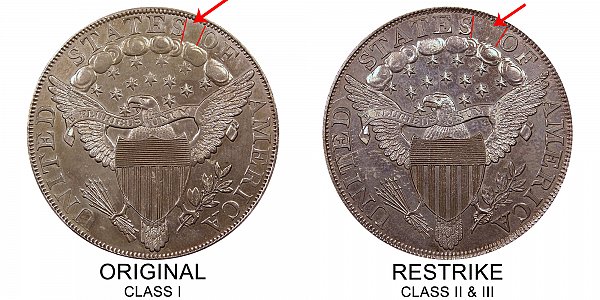 1804 Draped Bust Silver Dollar Varieties - Difference and Comparison 