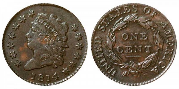 1814 Classic Head Large Cent Penny - Plain 4