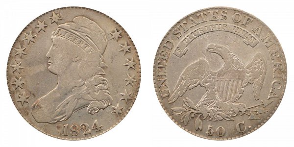 1824 Capped Bust Half Dollar - Normal Date 