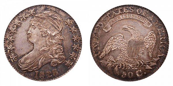 1828 Capped Bust Half Dollar - Curl Base Knobbed 2 