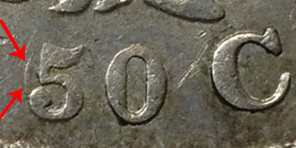 1836 50/00 Capped Bust Half Dollar Overdate - 50 Over 00