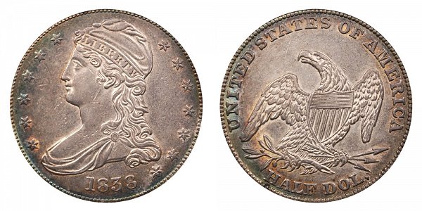 1838 Capped Bust Half Dollar - HALF DOL. On Reverse
