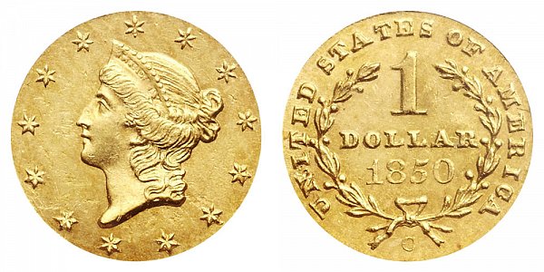 1850 C Liberty Head Gold Dollar G$1 