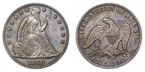 1850 O Seated Liberty Silver Dollar 