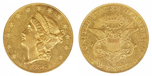 1856 S Liberty Head $20 Gold Double Eagle - Twenty Dollars 