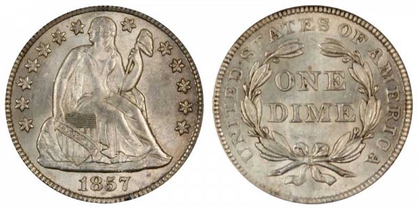 1857 Seated Liberty Dime 