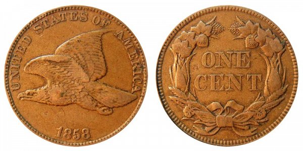 1858 Large Letters Flying Eagle Cent Penny