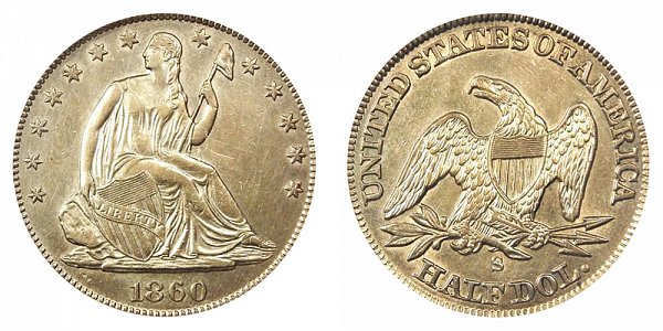 1860 S Seated Liberty Half Dollar 